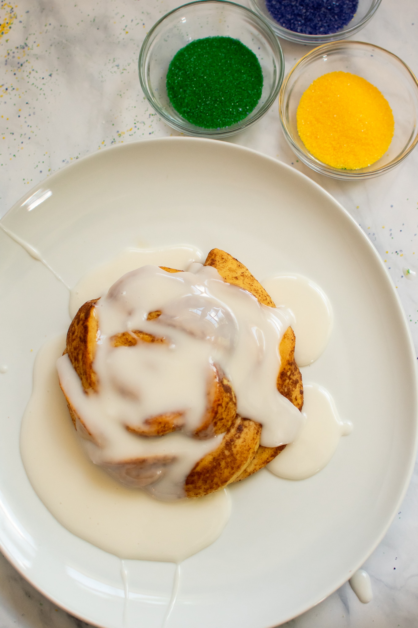 DIY mini king cake with icing