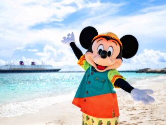 Mickey Mouse on the beach at Castaway Cay, Disney's own private island - Disney Cruise Lines