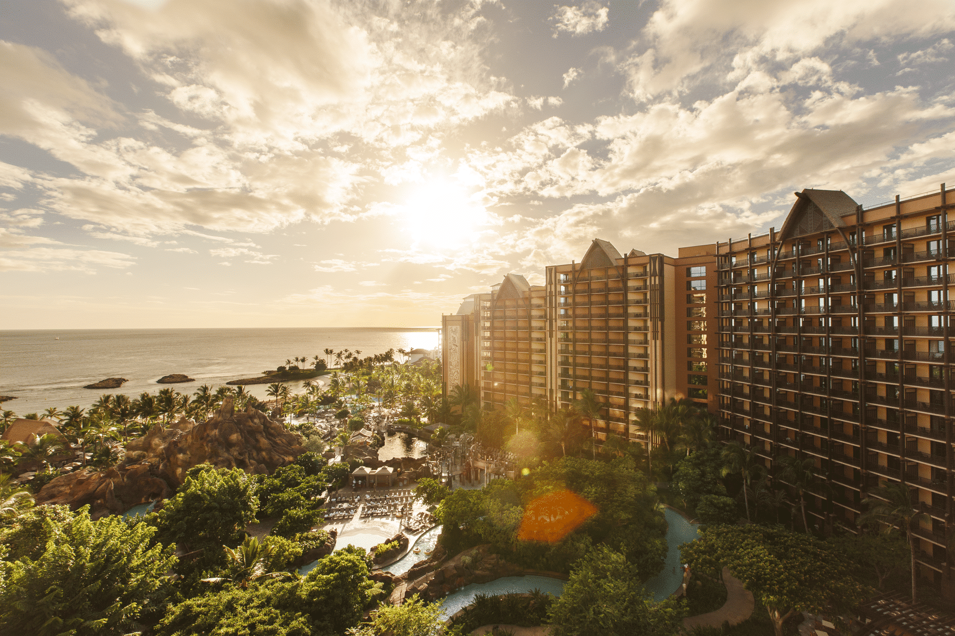 Sunset view at Aulani, A Disney Resort & Spa