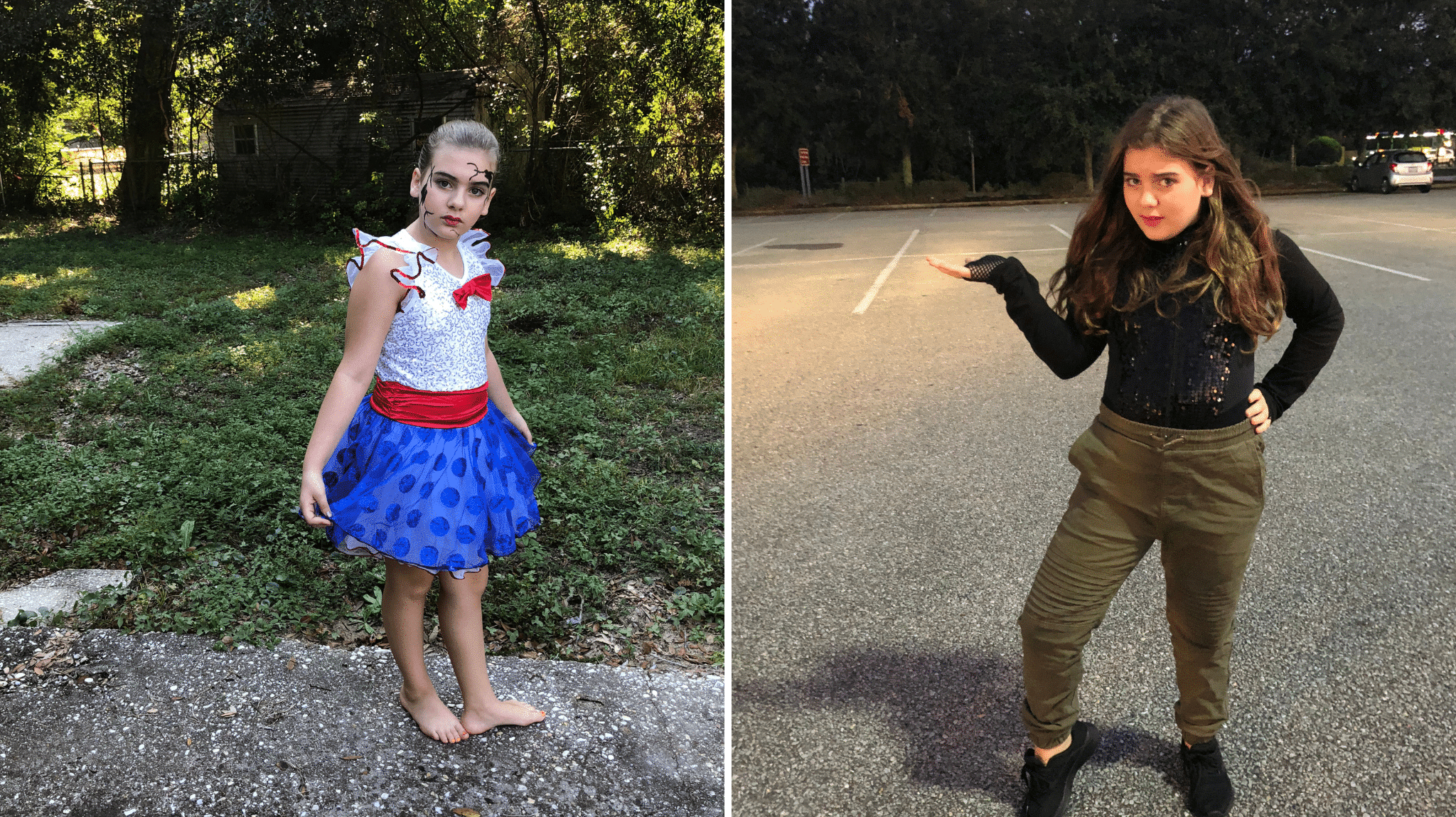 Broken doll and Kim possible halloween costumes