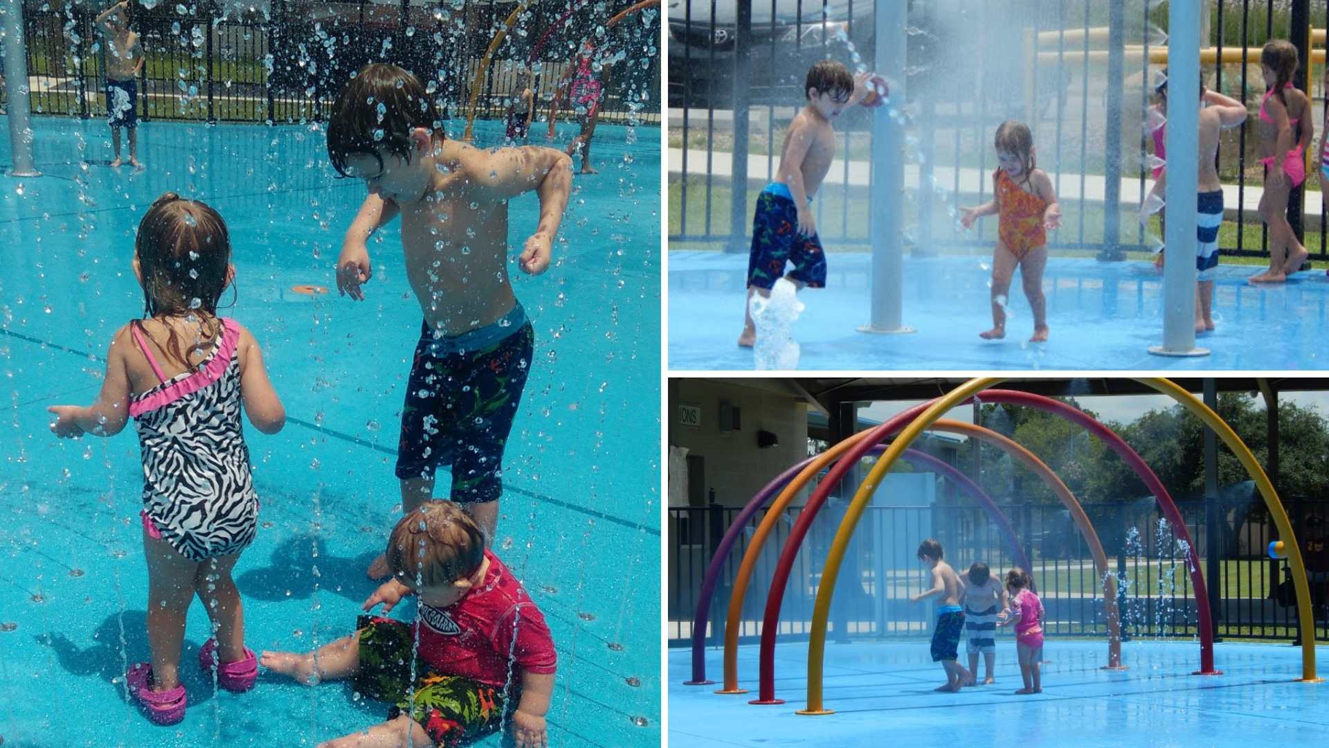 Children playing at Ormond Spray Park in Destrahan, Louisiana 