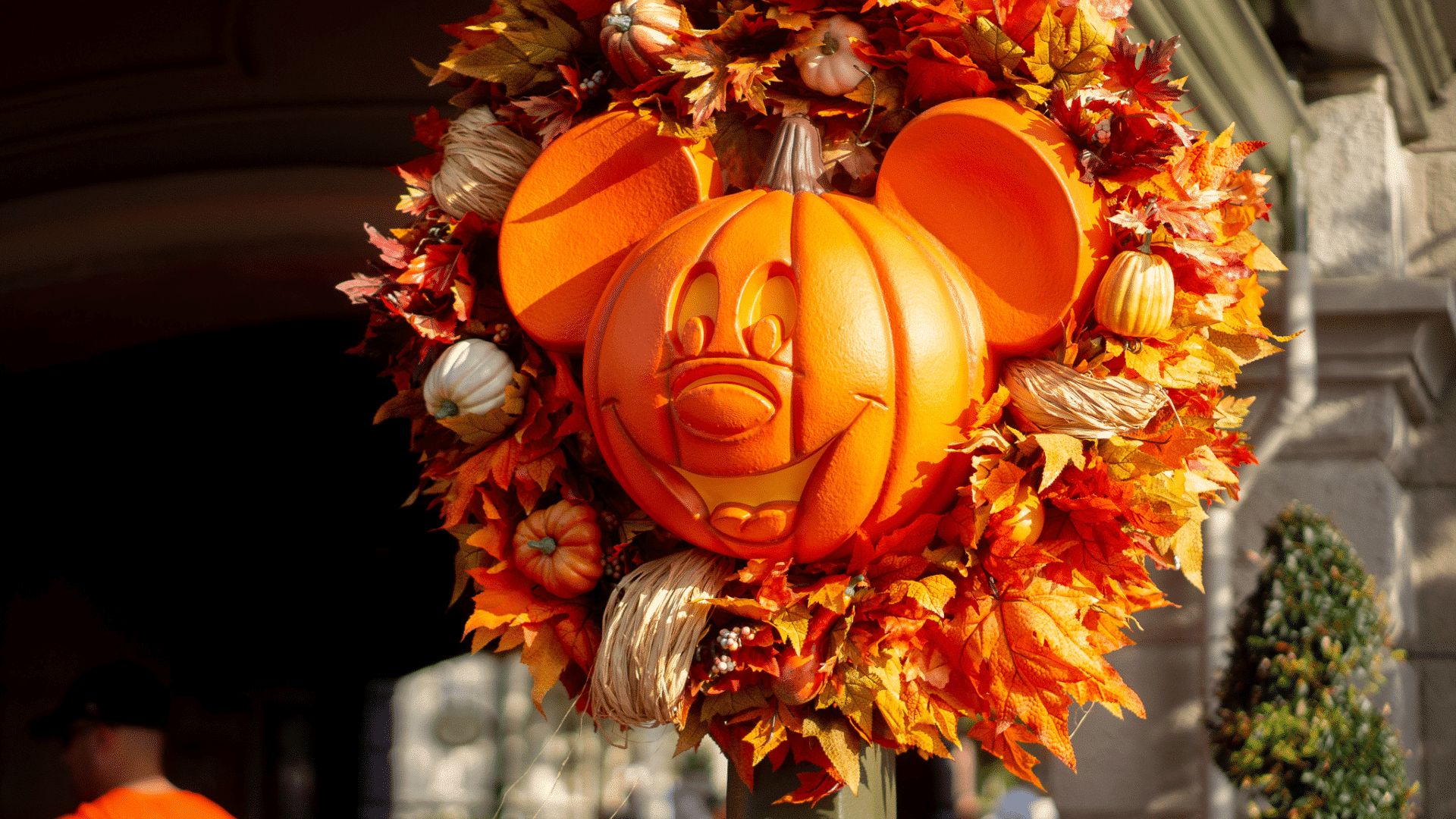 Mickey Pumpkin Halloween decor at Magic Kingdom