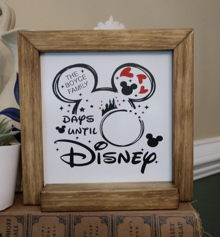 Personalized Disney Inspired Vacation Countdown Sign