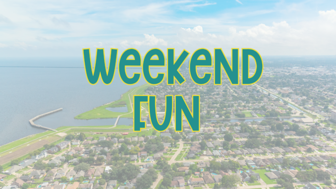 Airel shot of Jefferson Parish with the text weekend fun