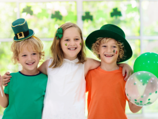 Kids ready for St. Patrick's Day celebration